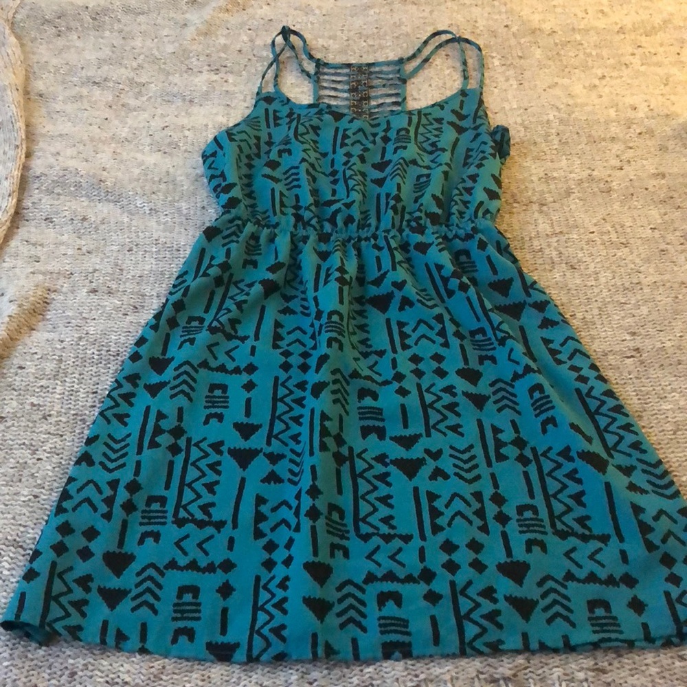 Teal Aztec print dress!